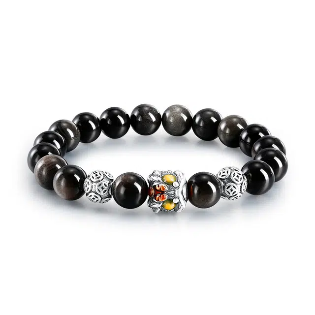 【999足银|醒狮手链】生财利是 匆匆那年 八方来财  高级感 小众个性设计#好运 黑曜石 手串 男款