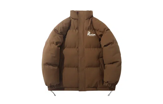 木林森 基础款纯色简约宽松休闲御寒防冻保暖防风门襟荷叶式防水户外出行日常通勤百搭立领棉服外套 男女同款