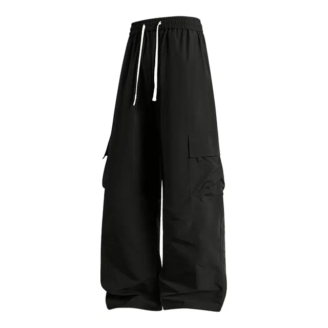 海尔斯 简约百搭防水美式高街舒适中腰直筒宽松系带休闲裤 男款