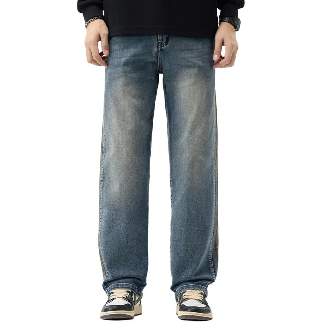 海尔斯 美式休闲宽松直筒百搭时尚牛仔裤 男款