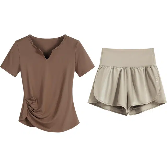 婉町蒂诺  时尚亲肤时尚简约百搭训练运动  健身套装  女款