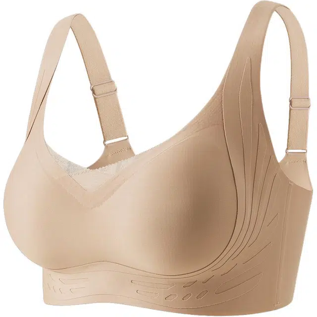 皇室品轩 内衣女薄款粉底液隐形胸罩大胸显小无痕聚拢提拉防下垂大码文胸 女款