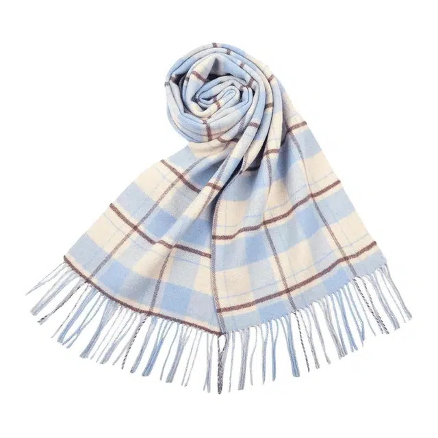 红豆 品牌格子条纹保暖经典 羊毛 绒线围巾 男女同款情侣款