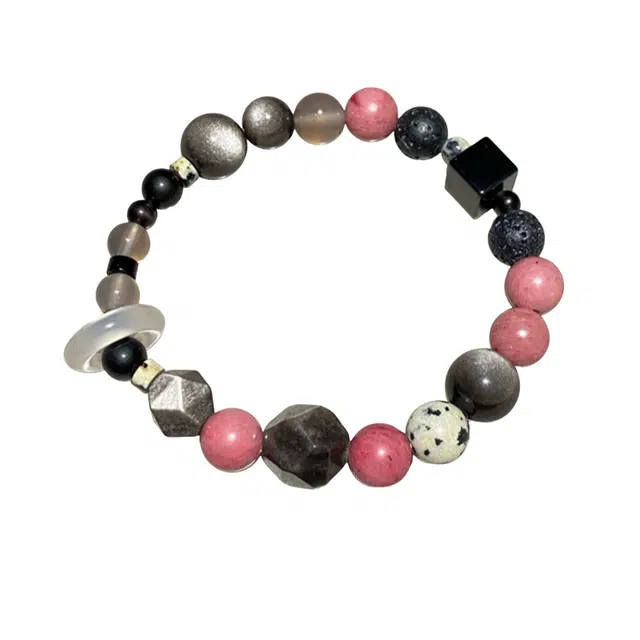 仙园韵 红纹石星环系列 新中式国潮国风设计招财纳福转运事业顺利八方来财百搭手作串珠饰品#好运 黑曜石 手串 男女同款情侣款