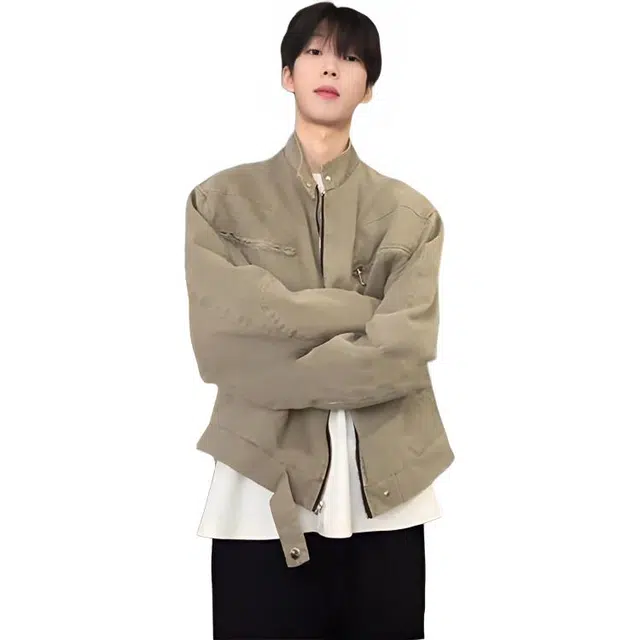 黑马漫画 美式复古牛仔外套男春秋短款哈林顿高级感夹克 男女同款