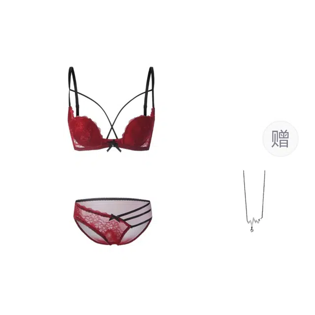 识恩 蕾丝性感女士文胸装内衣裤套装 女款