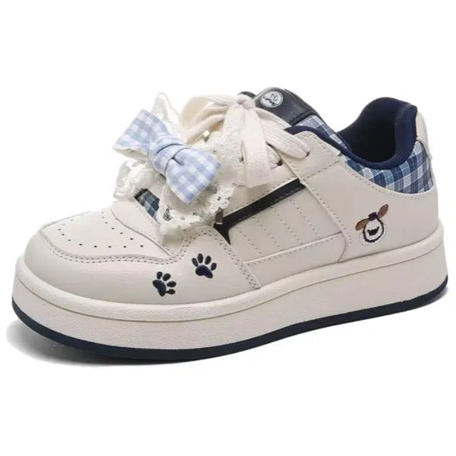 拾伍象 可爱蝴蝶结低帮秋季女鞋舒适 厚底板鞋 女