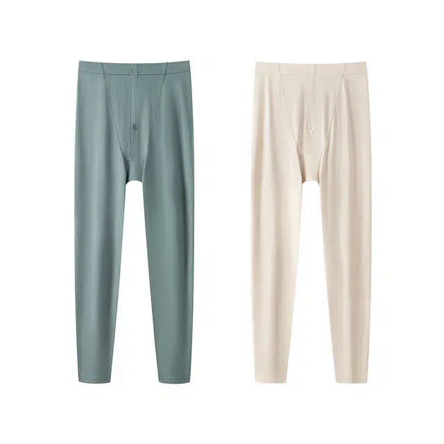 贴身领域 俩条装青少年纯棉秋裤男士春秋季初高中学生单件全棉毛线裤防寒打底裤抗寒贴身舒适柔软简约保暖裤 男款