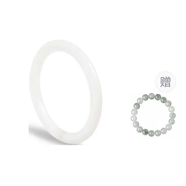 梨云暮雪 保证 一物一证 丝雨绵绵白月光圆条 独特冰丝绒 起冰起荧光 经典百搭气质显白 旗袍汉服 新中式天然 金丝玉 手镯 女款