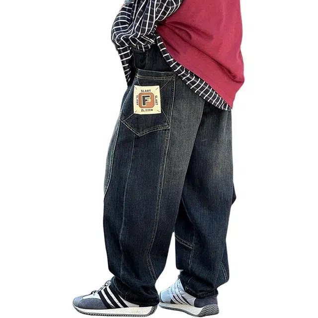 黑恐龙牛仔裤 舒适裤子小学生时髦 儿童款