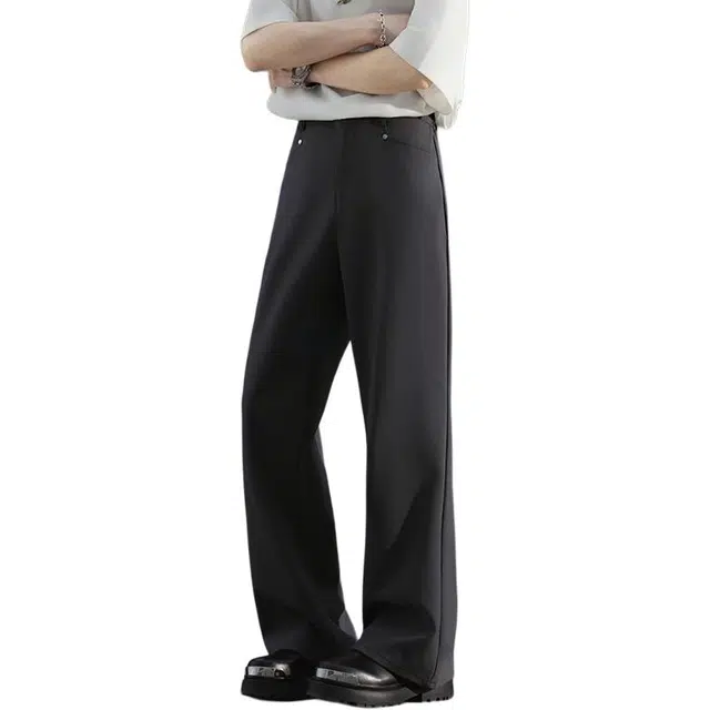 海尔斯 美式高街百搭舒适中腰直筒宽松休闲裤 男款