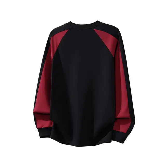 瑞梵帝斯 秋季美式复古高街学院风多巴胺拼色基础款多色百搭宽松休闲重磅柔软舒适亲肤透气套头长袖圆领时尚卫衣 男款