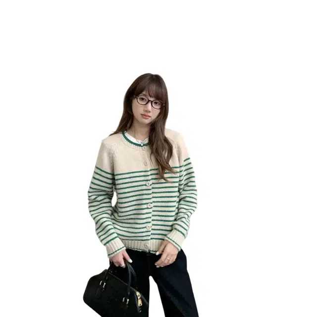格子苔 复古文艺慵懒风条纹外套女秋季时尚宽松百搭上衣针织衫 女款