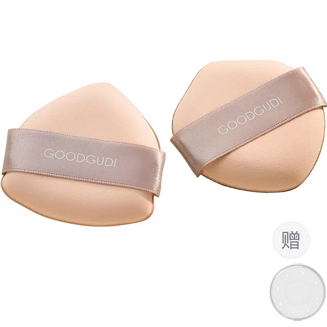 古迪  焦糖奶皮 双面粉扑 打底 超软不吃粉干湿两用粉底液专用化妆气垫美妆蛋上妆神器