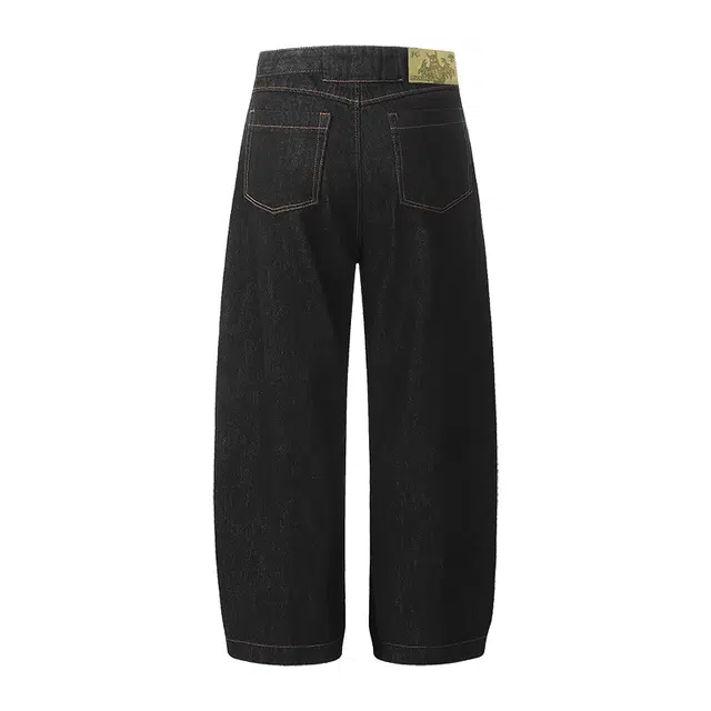 梁拌泡菜 幽灵之枪休闲舒适直筒牛仔裤 男女同款 深蓝色