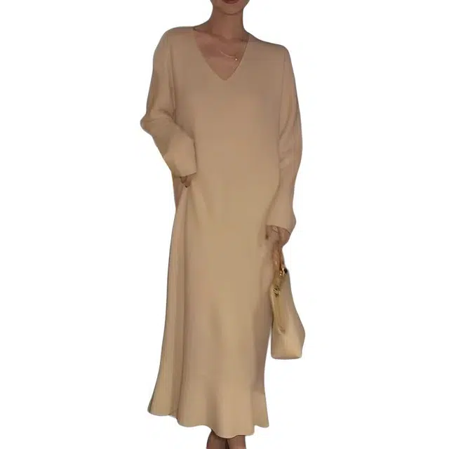 纤丝鸟 法式优雅简约气质名媛高级感女装小香风长袖连衣裙 女款