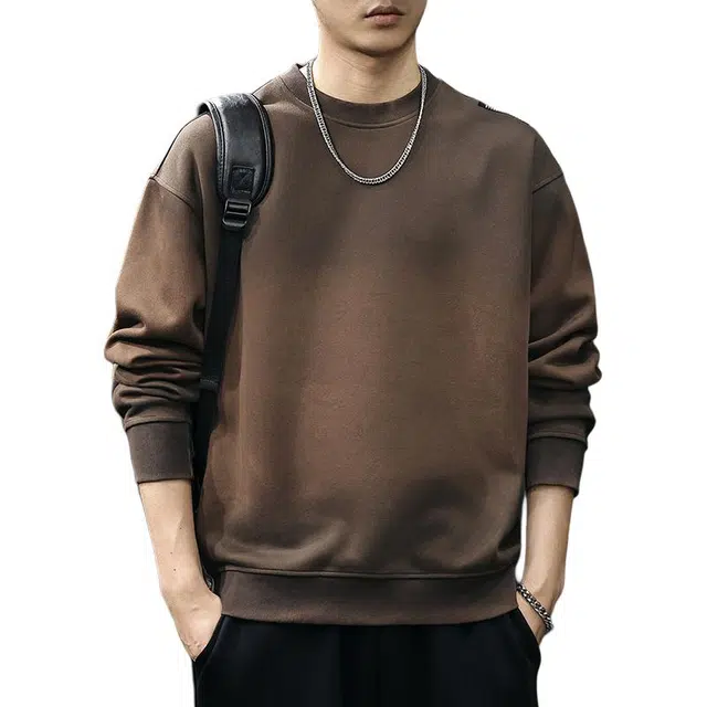 前进牛 美式经典复古潮流重磅渐变水洗中性风秋季高级感潮牌宽松休闲户外百搭长袖上衣卫衣 男款