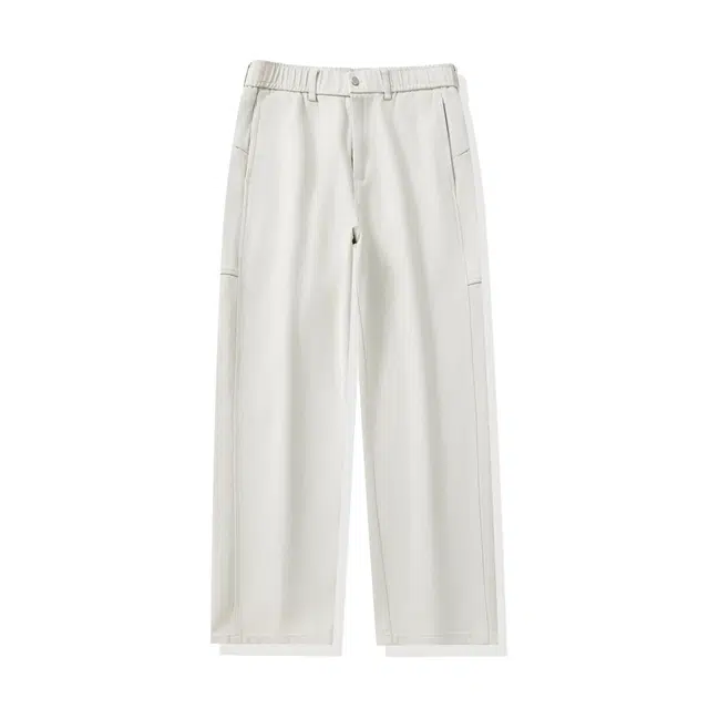 潮人榜 美式复古重磅设计感工装裤男款秋冬厚款宽松直筒阔腿纯棉休闲裤 男女同款