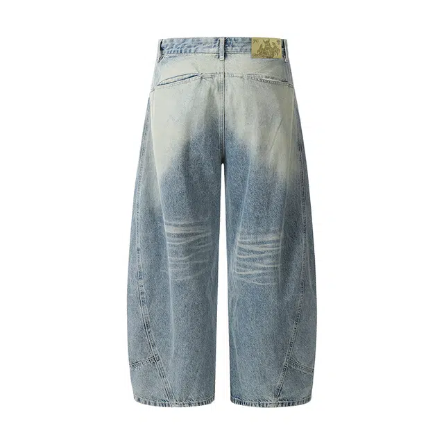 梁拌泡菜 幽灵之枪休闲舒适直筒牛仔裤 男女同款 深蓝色