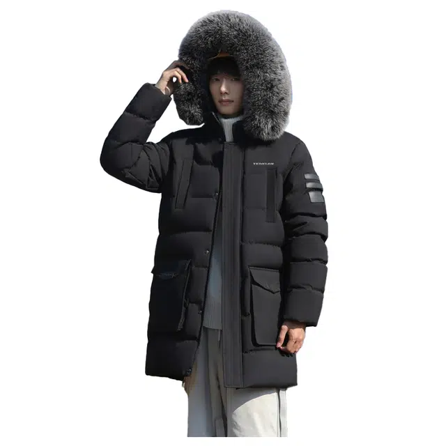 太子龍 大码可拆卸毛领宽松工装多口袋户外棉服 男女同款