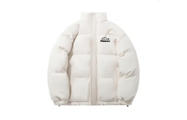 木林森 保暖御寒荷叶式防水简约面包棉衣挡风条设计山脉字母印花纯色宽松休闲抗寒恒温日常百搭立领棉服外套 男女同款