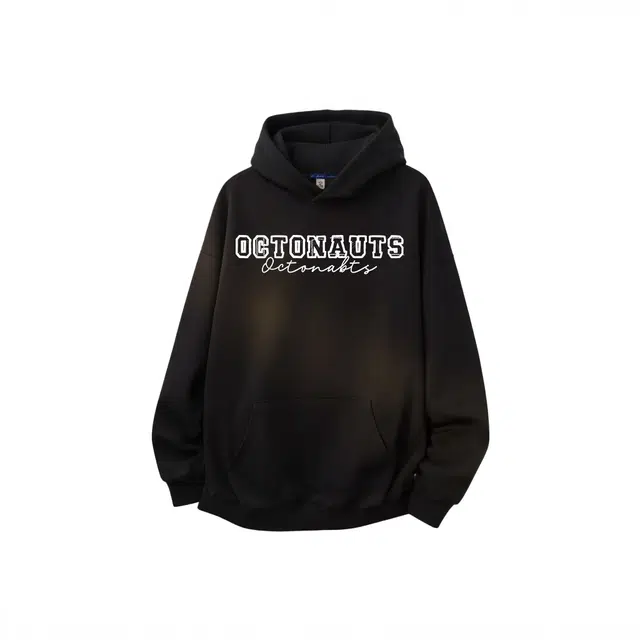 海底小纵队 美式复古高街宽松连帽百搭休闲通勤字母纯棉眩晕旋转印花重磅长袖学院风简约落肩舒适亲肤学生春秋加绒国潮潮流卫衣 男女同款