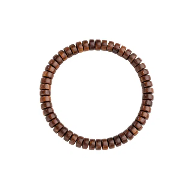 赤藤 招财进宝万事如意八方来财新中式国潮复古简约个性高级文玩药片珠单圈佛珠#好运 贡木 木作手串 男款