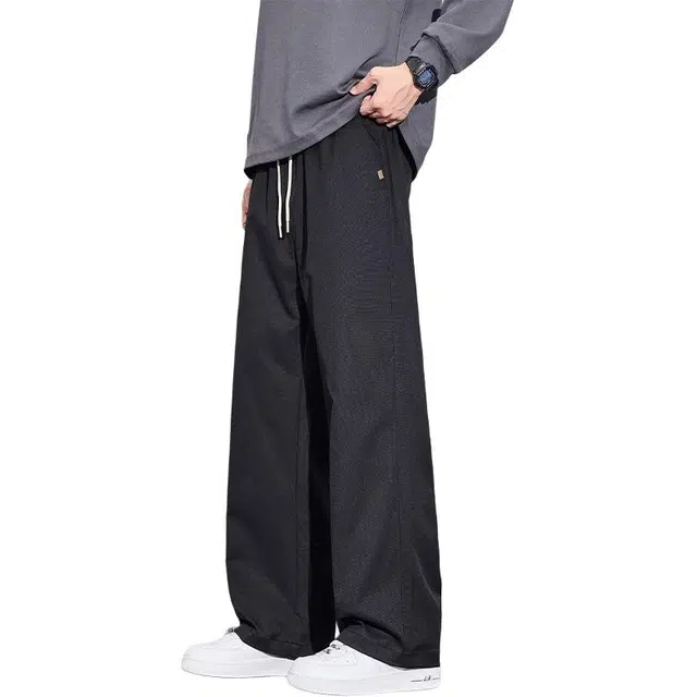 童先森 慵懒松弛感裤子春秋宽松直筒潮牌运动长休闲裤 男款