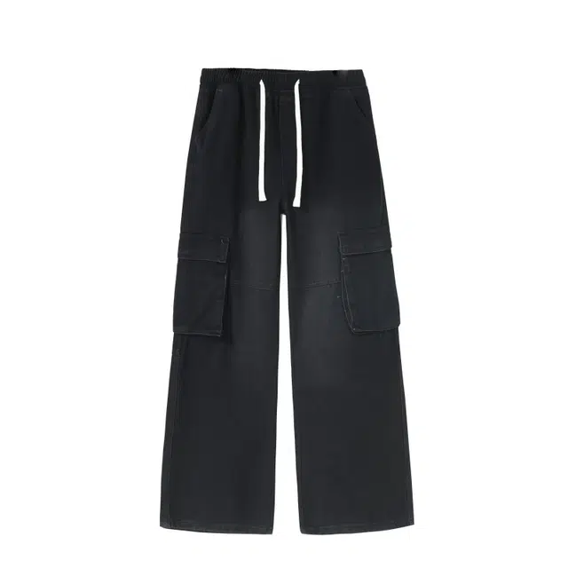 棉基因 美式高街水洗做旧复古磨白宽松简约直筒舒适垂感时尚潮流百搭牛仔裤 男女同款