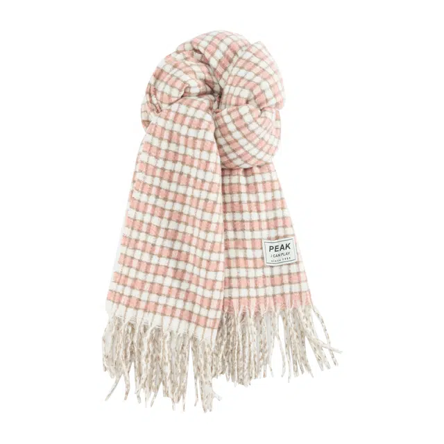 匹克 甜美气质千鸟格 百搭加厚加宽格子高级感 涤纶 绒线围巾 男女同款情侣款