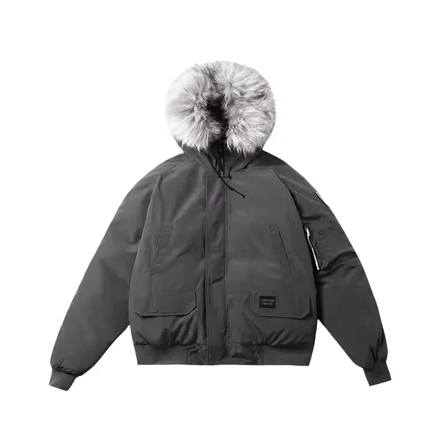 望莱仕 美式复古设计感连帽宽松加厚保暖棉衣外套棉服 女款