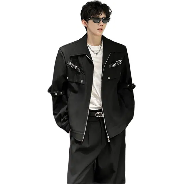 拓菲 美式小众金属解构设计感外套男潮高级感痞帅男模穿搭机车服夹克 男女同款