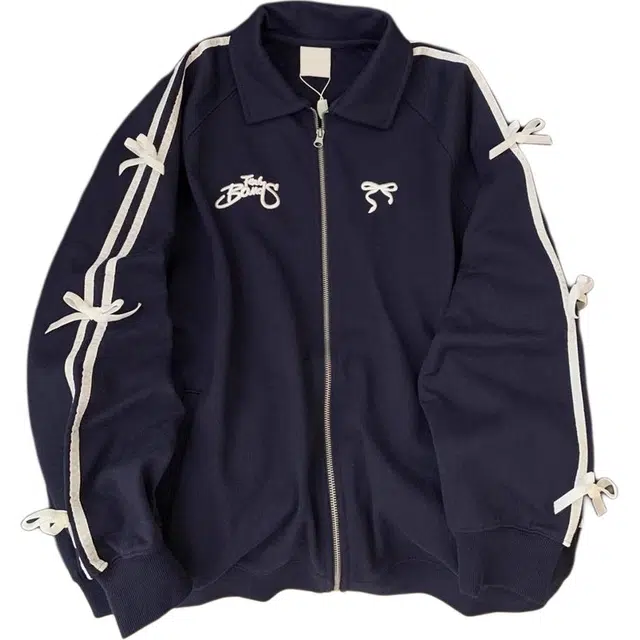 桴生 美式复古减龄翻领蝴蝶结开衫外衣春秋慵懒风百搭长袖夹克 女款