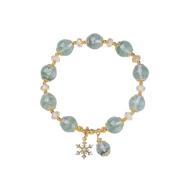 仙园韵 招财转运串珠高雅轻奢小众设计时尚百搭高级感手饰#好运 绿幽灵 手串 女款