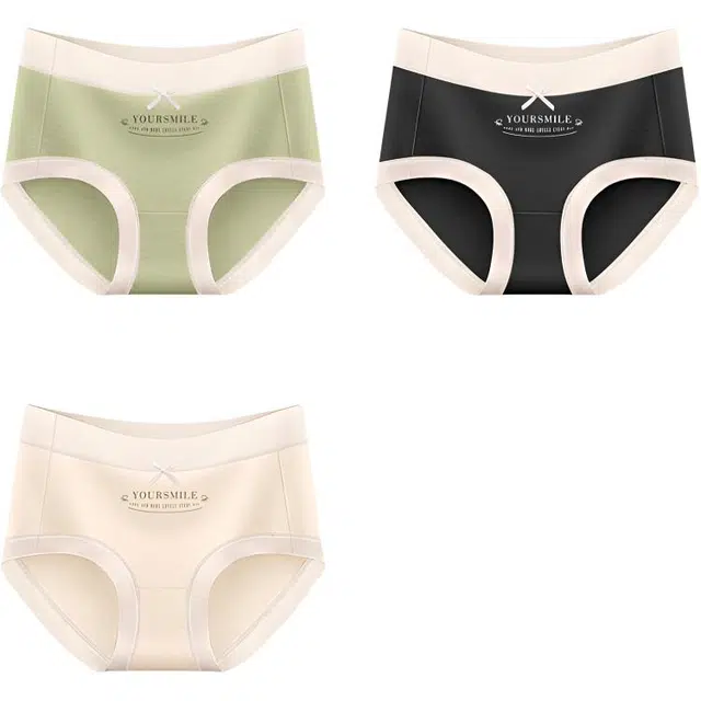 帕兰朵 自然颂女士女纯棉裆透气少女生中腰短裤简约女孩裤头三角内裤 女款