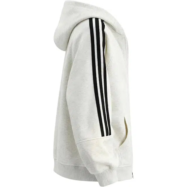 华夏儿女 美式现代学院风简约基础款撞色条纹插肩袖拉链开衫插袋连帽宽松休闲百搭卫衣 男女同款