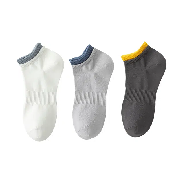 英莱仕 撞色时尚简约透气舒适百搭柔软运动耐磨不勒脚不闷脚短袜 男款