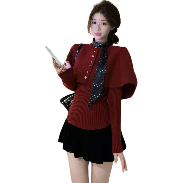 桴生 氛围感秋冬短款上衣针织衫 女款