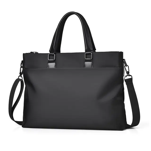 老人头 商务休闲简约通勤 织物 公文包 常规 男款 黑色