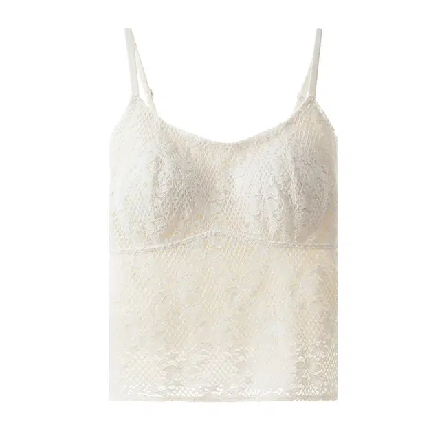 内在密码 蕾丝细带背心女带胸垫修身显瘦无袖上衣秋冬磨毛加绒保暖打底吊带 女款