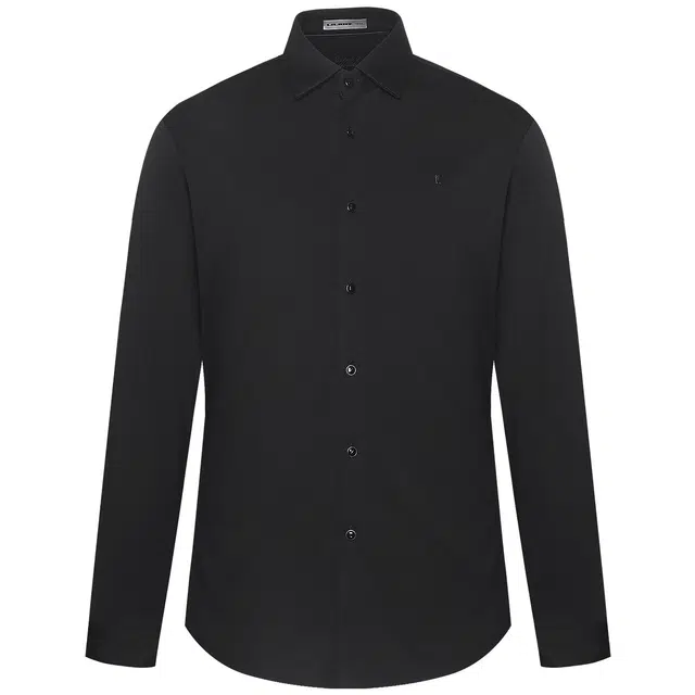 利郎 商务休闲质感简约尖领纯色冬季衬衫 男款