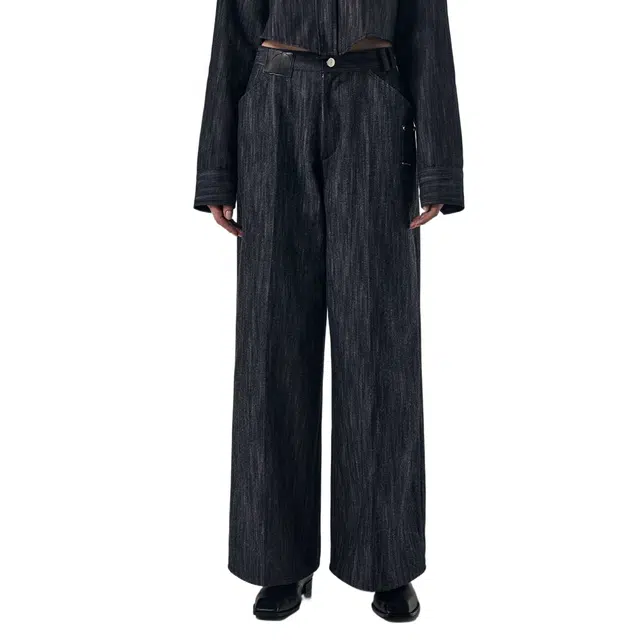 TREEMINGBIRD Small Pocket Denim Set-up Pants