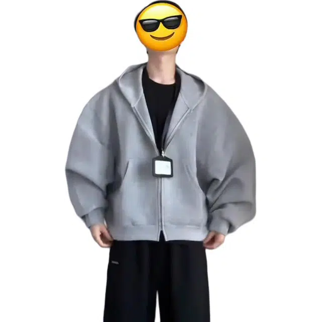 单爵 拉链开衫上衣男款秋季重磅宽松廓形情侣美式复古卫衣 男女同款