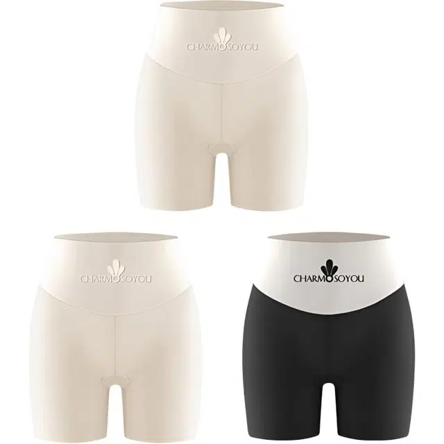 帕兰朵 安全裤女士高腰收腹无痕透气三分打底短裤防走光不卷边二合一内裤塑身裤 女款