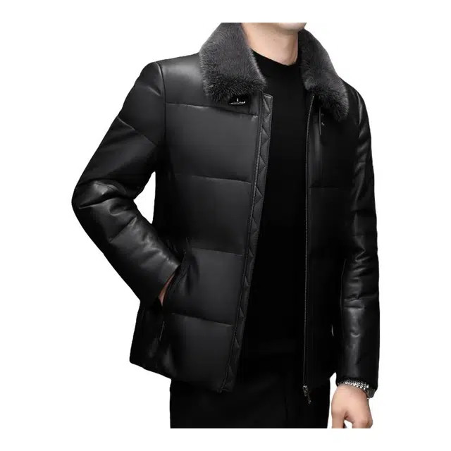 太子龍 舒适时尚纯色皮衣 男款