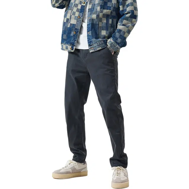 逆腾 秋季弹力裤子男修身百搭莱赛尔直筒小脚男士通勤休闲牛仔裤 男女同款