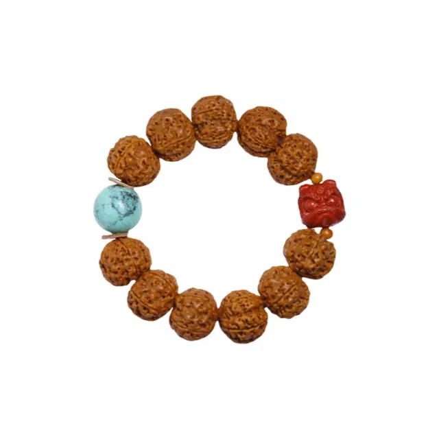 茂琼 财源滚滚招财进宝新中式国潮文玩尼泊尔原籽精品爆肉盘玩佛珠念珠典复古典雅质感精雕文玩#好运 金刚菩提 手串 男款