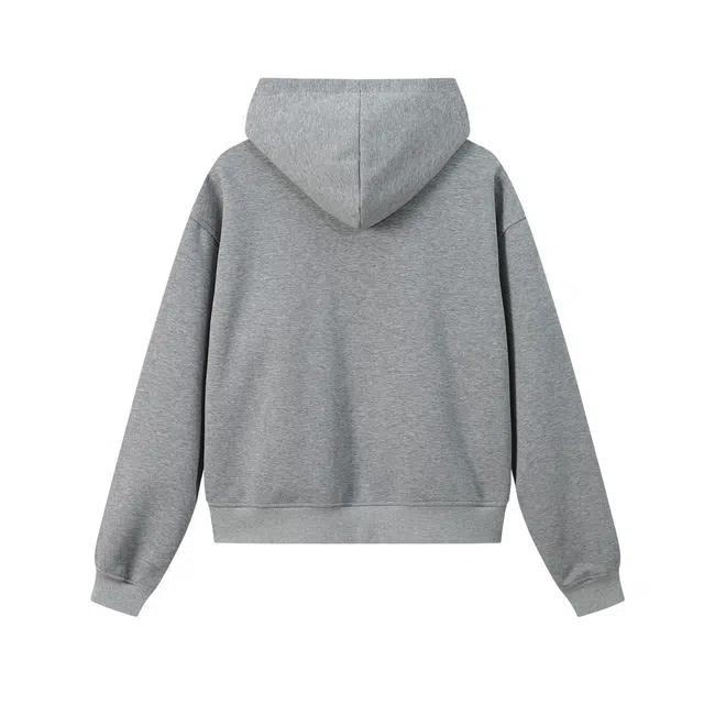 江南先生 美式复古丝网印花格纹格子连帽秋休闲百搭开衫双面外套卫衣 男女同款