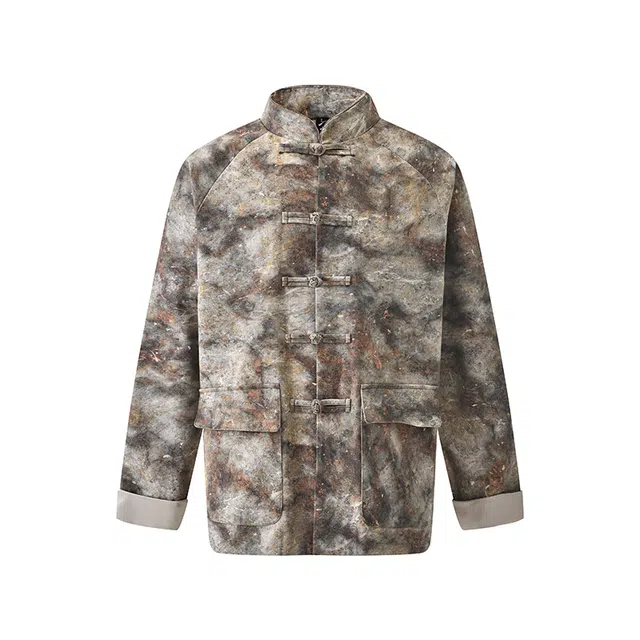 三省六部 户部·灰烬秋冬新中式做旧喷染复古潮流唐装夹克 男女同款