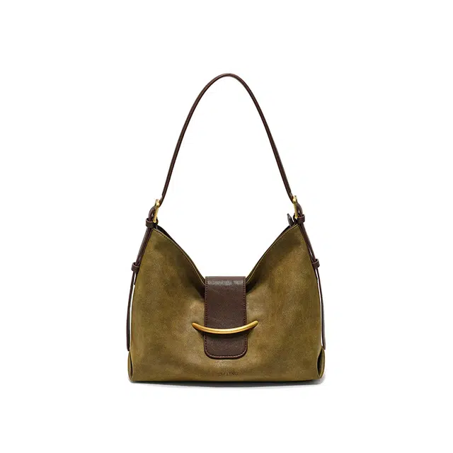 西木汀 秋风 小众设计高级感通勤休闲简约百搭手提腋下包 牛皮 单肩包 常规 女款 琥珀绿